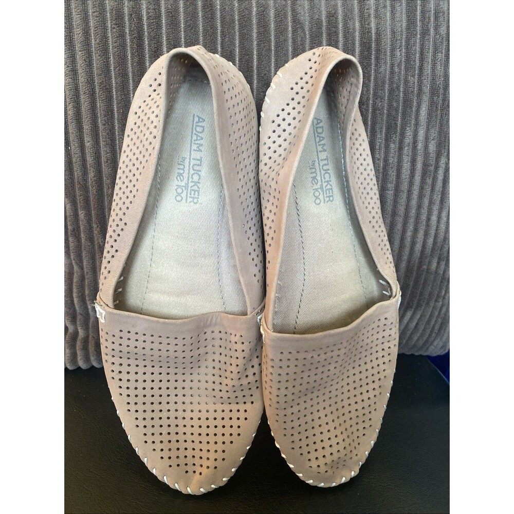 Adam Tucker Me Too Shoes 8 Seaside Perforated Slip On Loafer Flats Brown